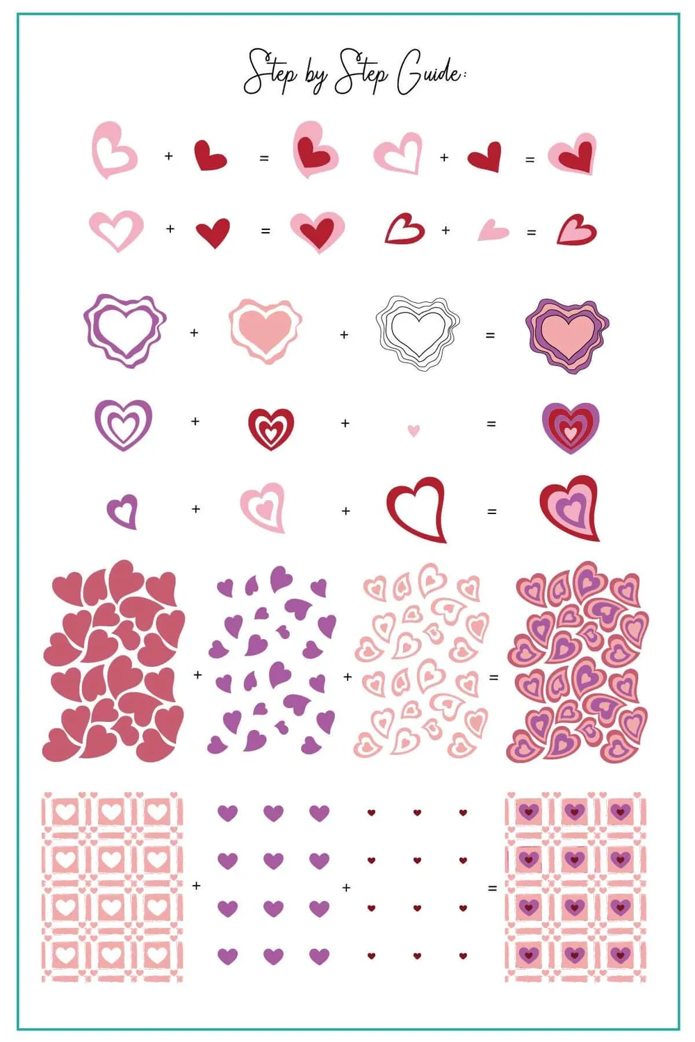 Clear Jelly Stamper CjSV-47 Heart's Desire stamping plade hjerter