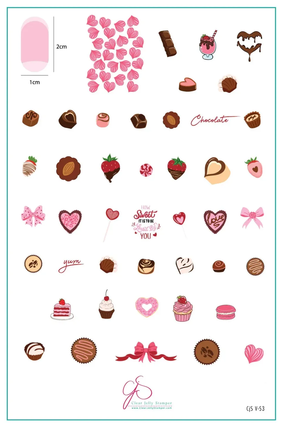 Clear Jelly Stamper Sugar Rush CJSV-53 stamping plade chokolade
