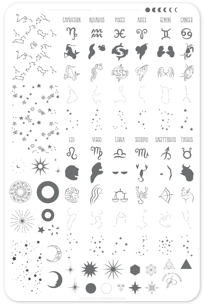 Clear Jelly Stamper CjSZ-01 Stjernetegn stamping plade zodiac
