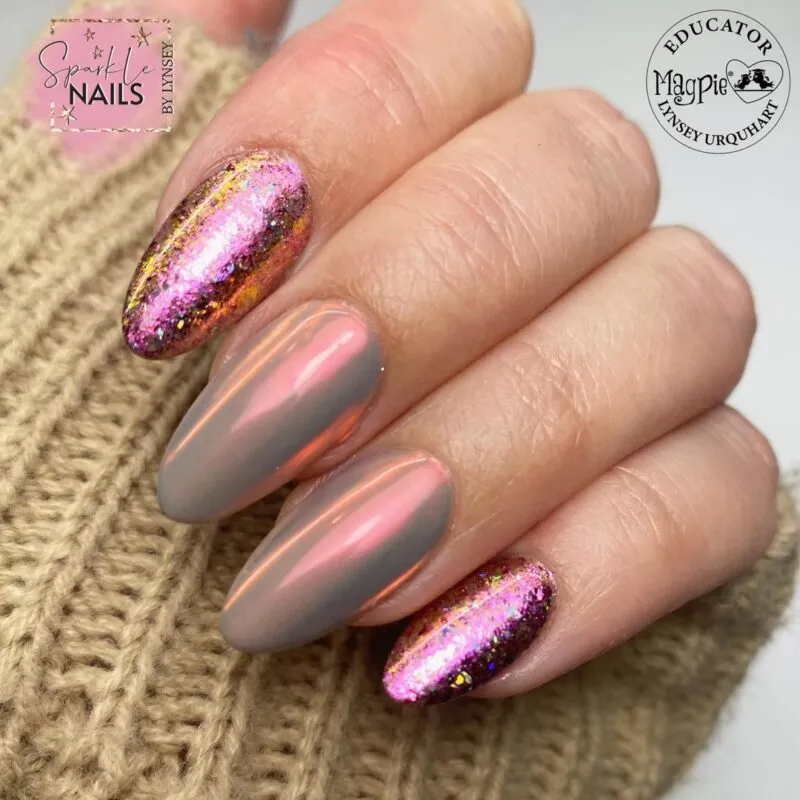 Indigo Nails Beautystones Rudy flakes til negle rød