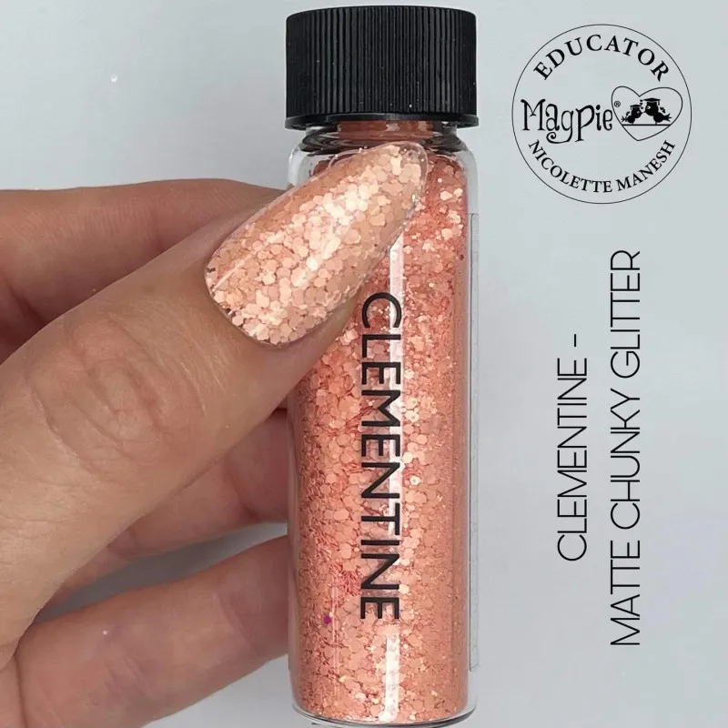 Indigo Nails Beautystones Clementine Glitter neglepynt fin