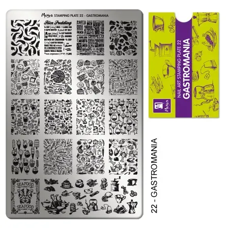 Moyra Stamping Plate 22 Gastromania negleplade motiv