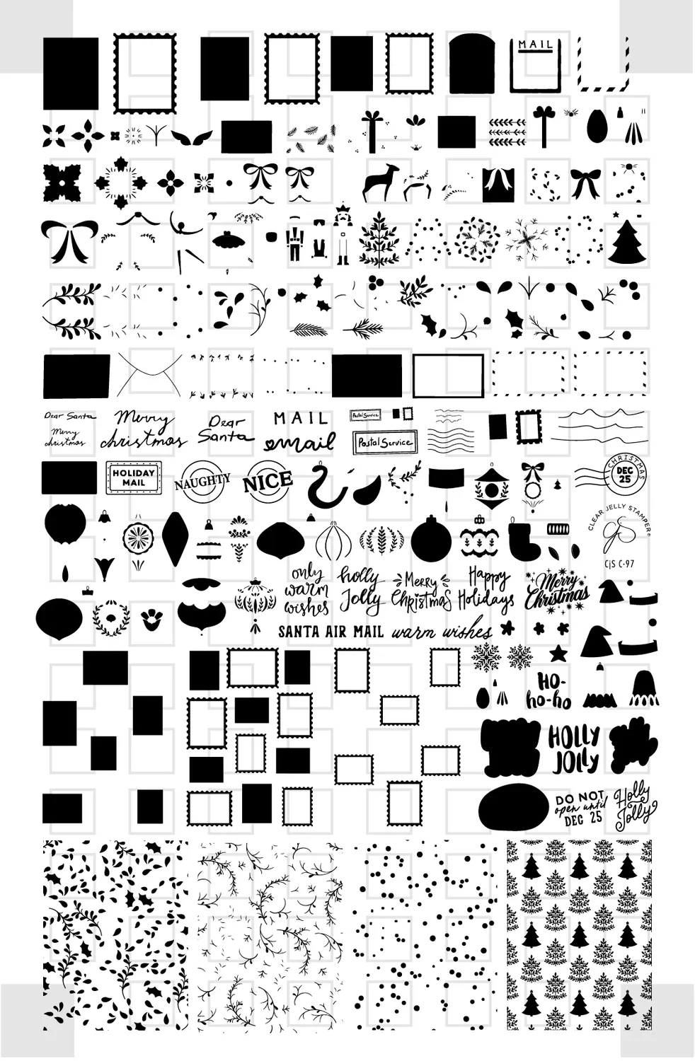 Clear Jelly Stamper CjSC-97 Sugarplum Post stampingplade jul