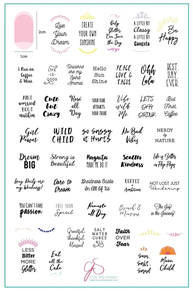 Clear Jelly Stamper LC-41 Quote-A-Licious stampingplade citater