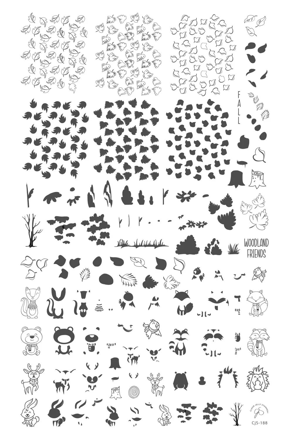 Clear Jelly Stamper CjS-188 Woodlands Friends stempelplade efterår