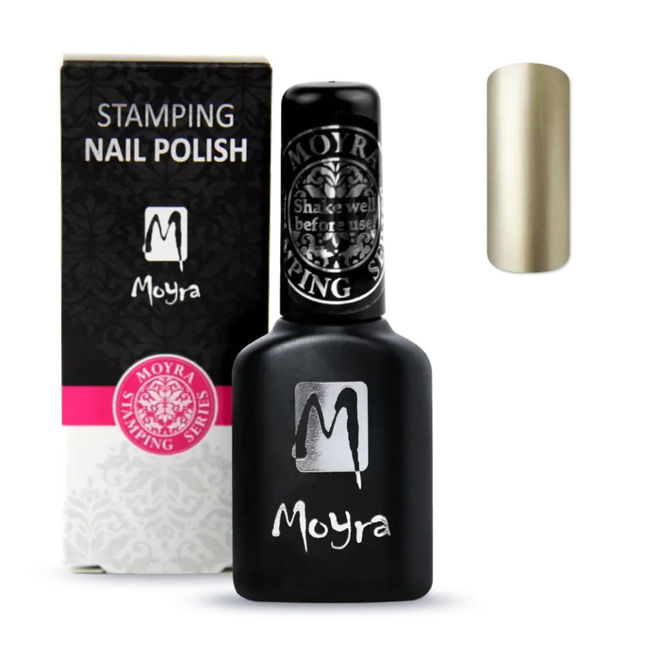 Moyra Smart Polish SPS04 stampinglak guld 12 ml langsomtørrende