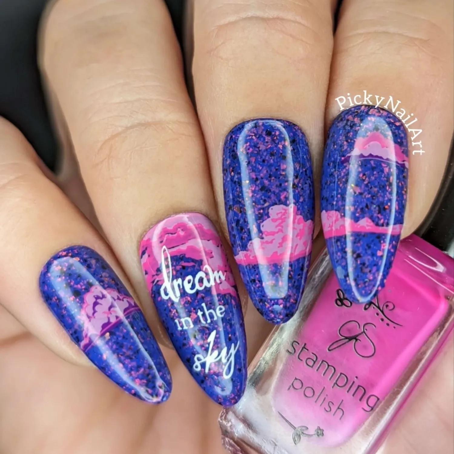 Clear Jelly Stamper CjS-306 Head in the Clouds stamping plade skyer