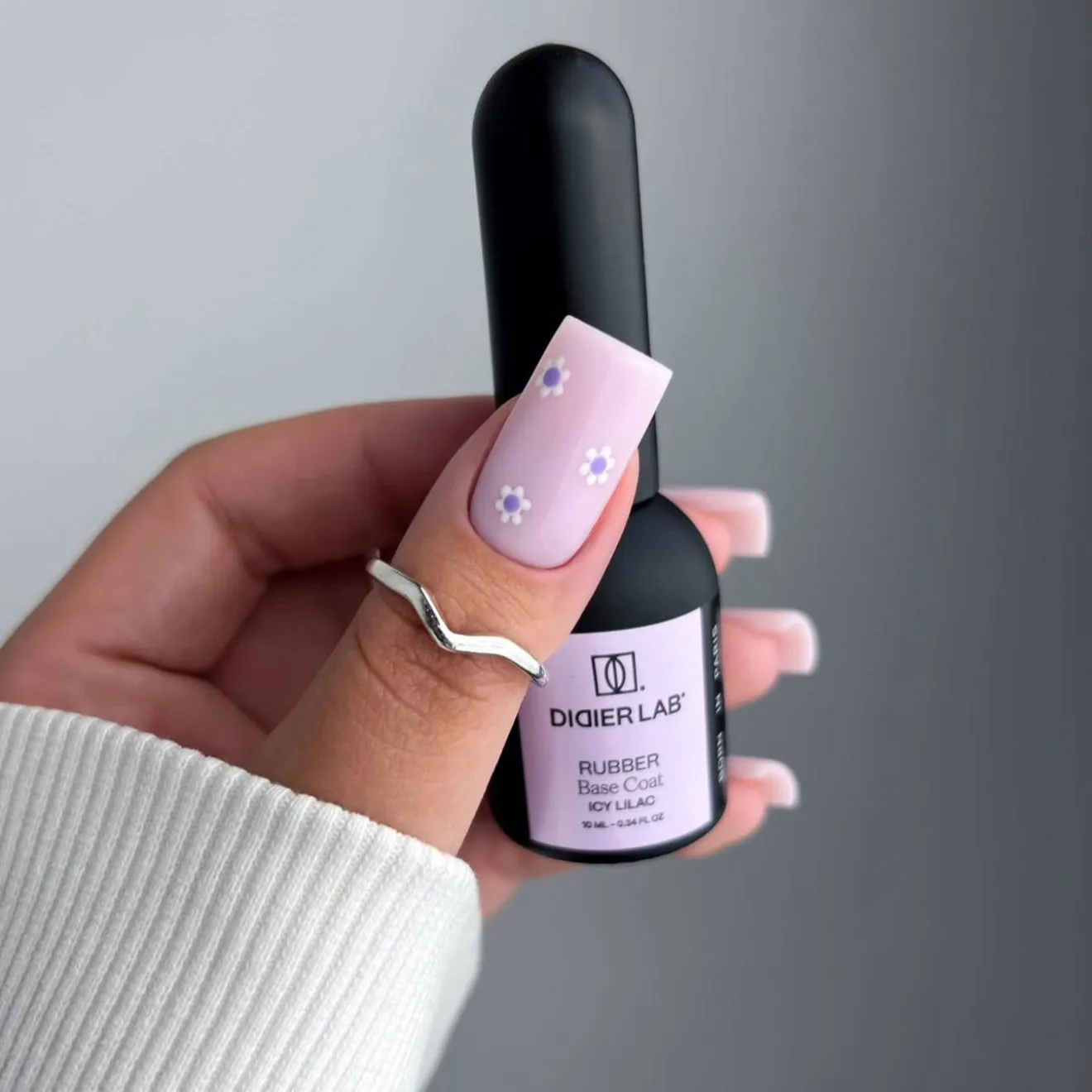 Didier Lab Icy Lilac rubber base coat 2-i-1 farvet