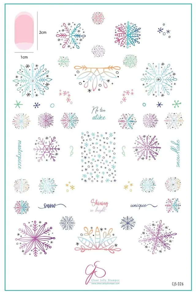 Clear Jelly Stamper CJS-326 Frosty Flurries stamping plade snefnug