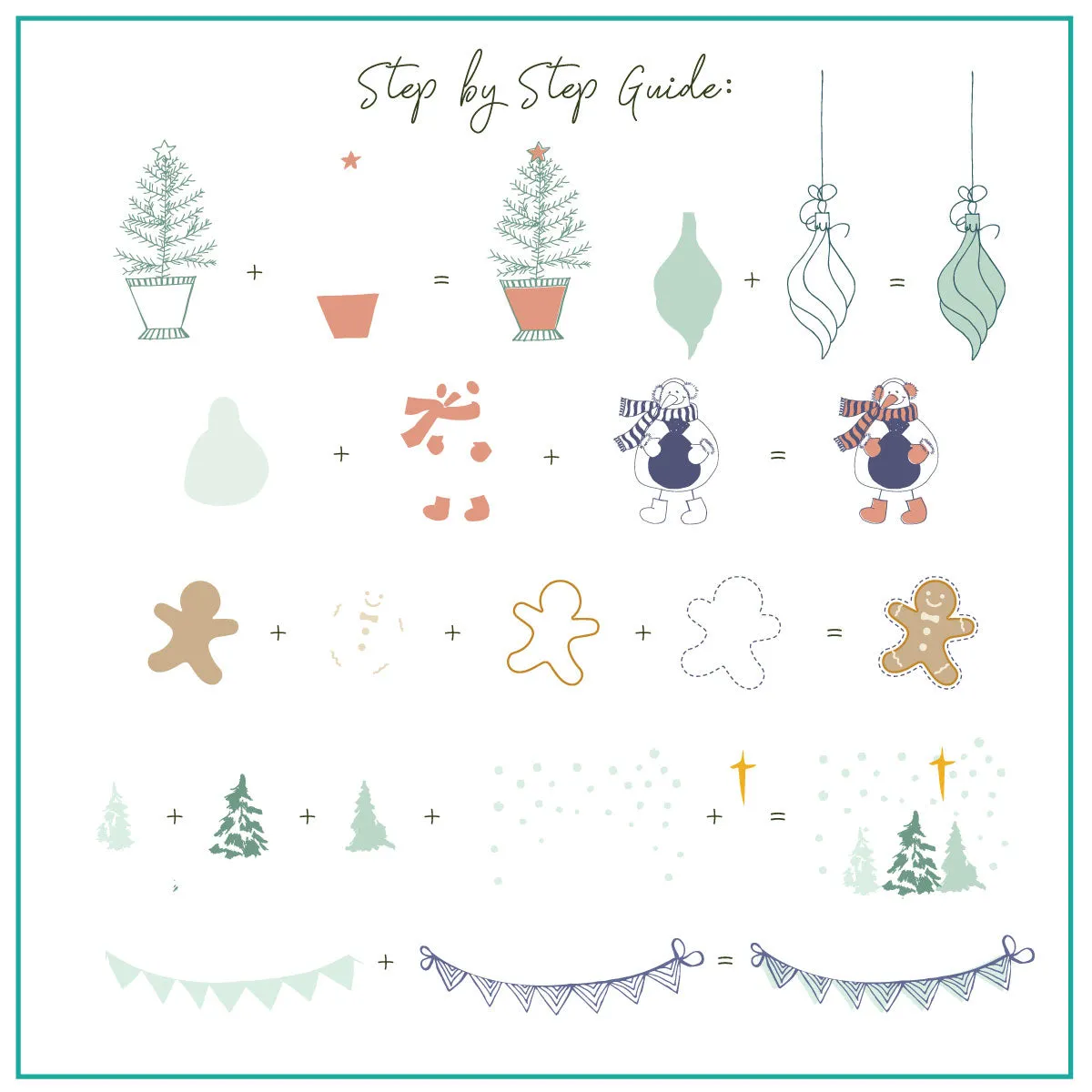 Clear Jelly Stamper CjSC-75 Patchwork Holiday stampingplade 8x8 cm