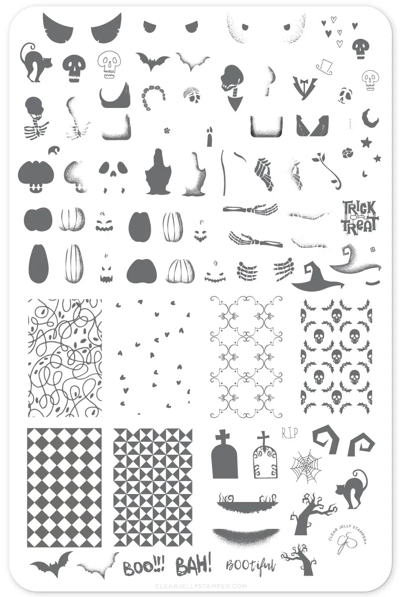 Clear Jelly Stamper BOO-tiful CjSH-47 stampingplade halloween