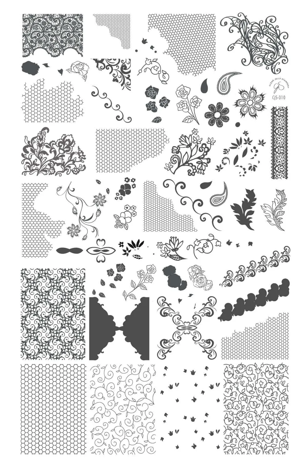 Clear Jelly Stamper Dainty Delights Two CjS-310 stampingplade stor