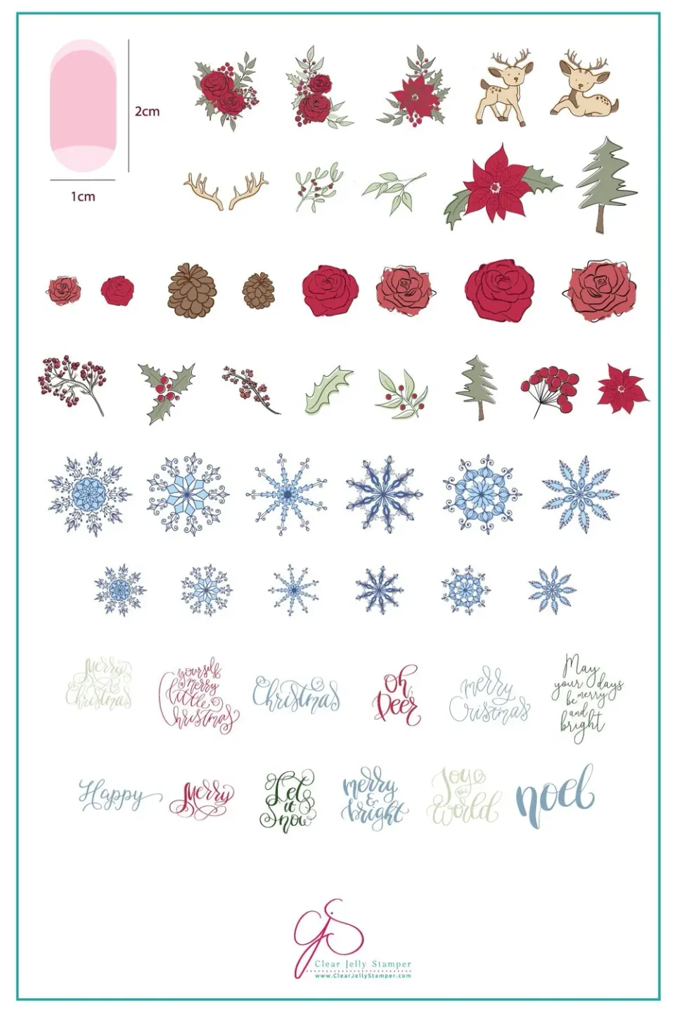 Clear Jelly Stamper C-19 stampingplade Merry Christmas hjort