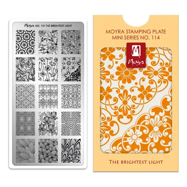 Moyra Mini stamping plate negleplade 114 The Brightest Light