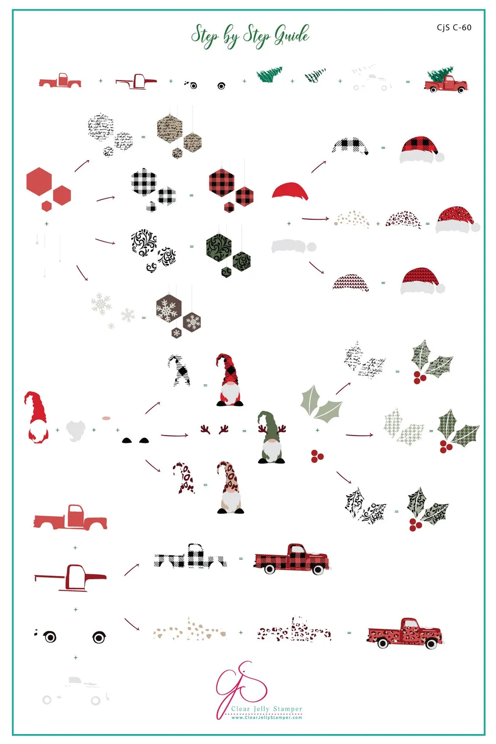 Clear Jelly Stamper Patterned Holidays CjSC-60 stampingplade jul