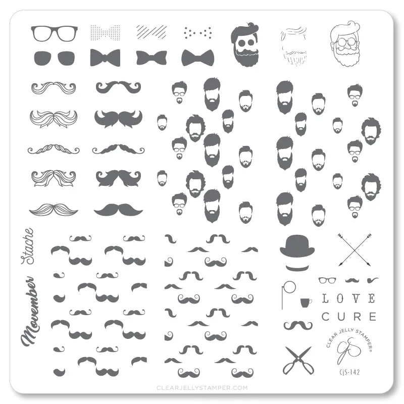 Clear Jelly Stamper CjS-142 Hippest Movember stempelplade