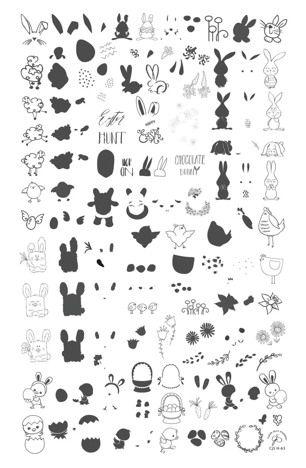Clear Jelly Stamper Hoppy Easter CjSH-63 stempelplade påske