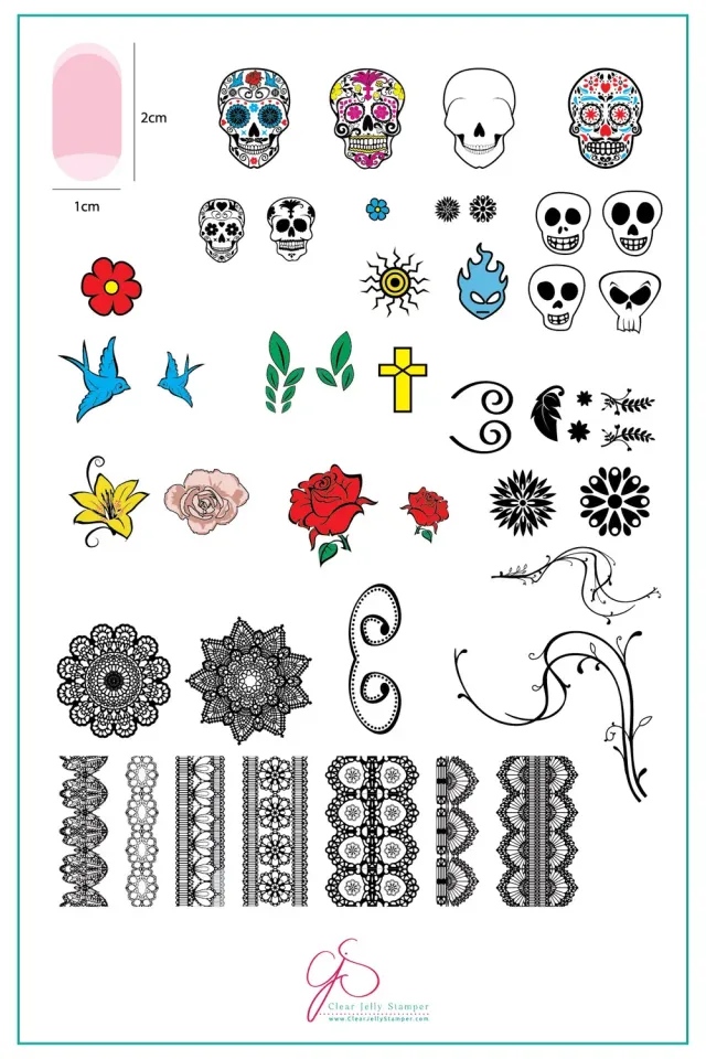 Clear Jelly Stamper LC-32 Calaveras stempelplade stor skull