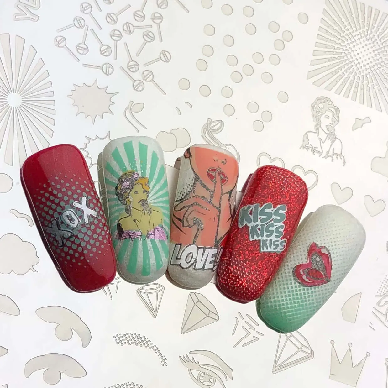 Clear Jelly Stamper CjSV-22 POP Heart stempelplade stor popart