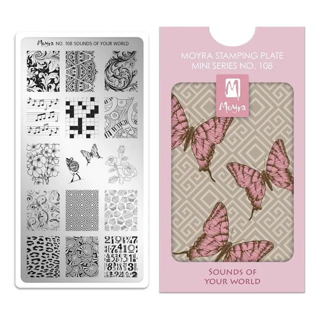 Moyra Mini 108 Sounds of Your World stampingplade 6x12 cm