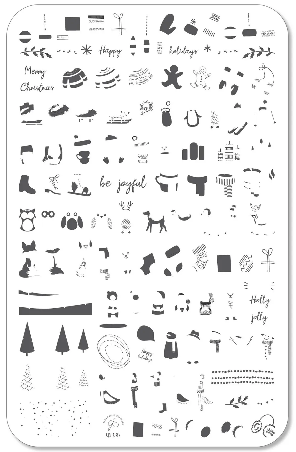 Clear Jelly Stamper Frosty Fun CjSC-89 stamping plade jul