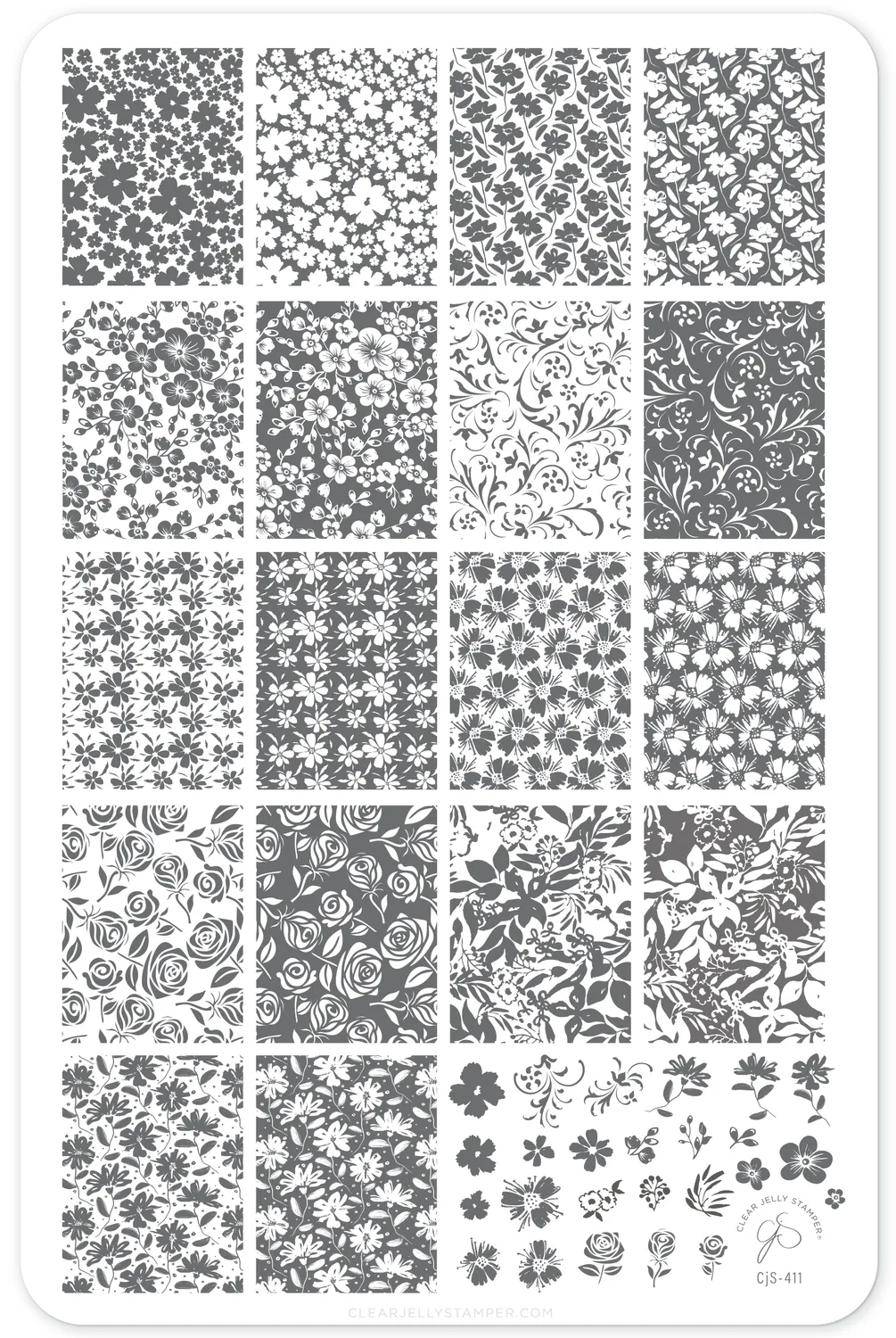 Clear Jelly Stamper CjS-411 stampingplade Garden Layers