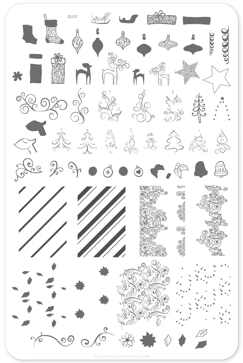 Clear Jelly Stamper Baubles & Bells CjSC-21 stampingplade jul