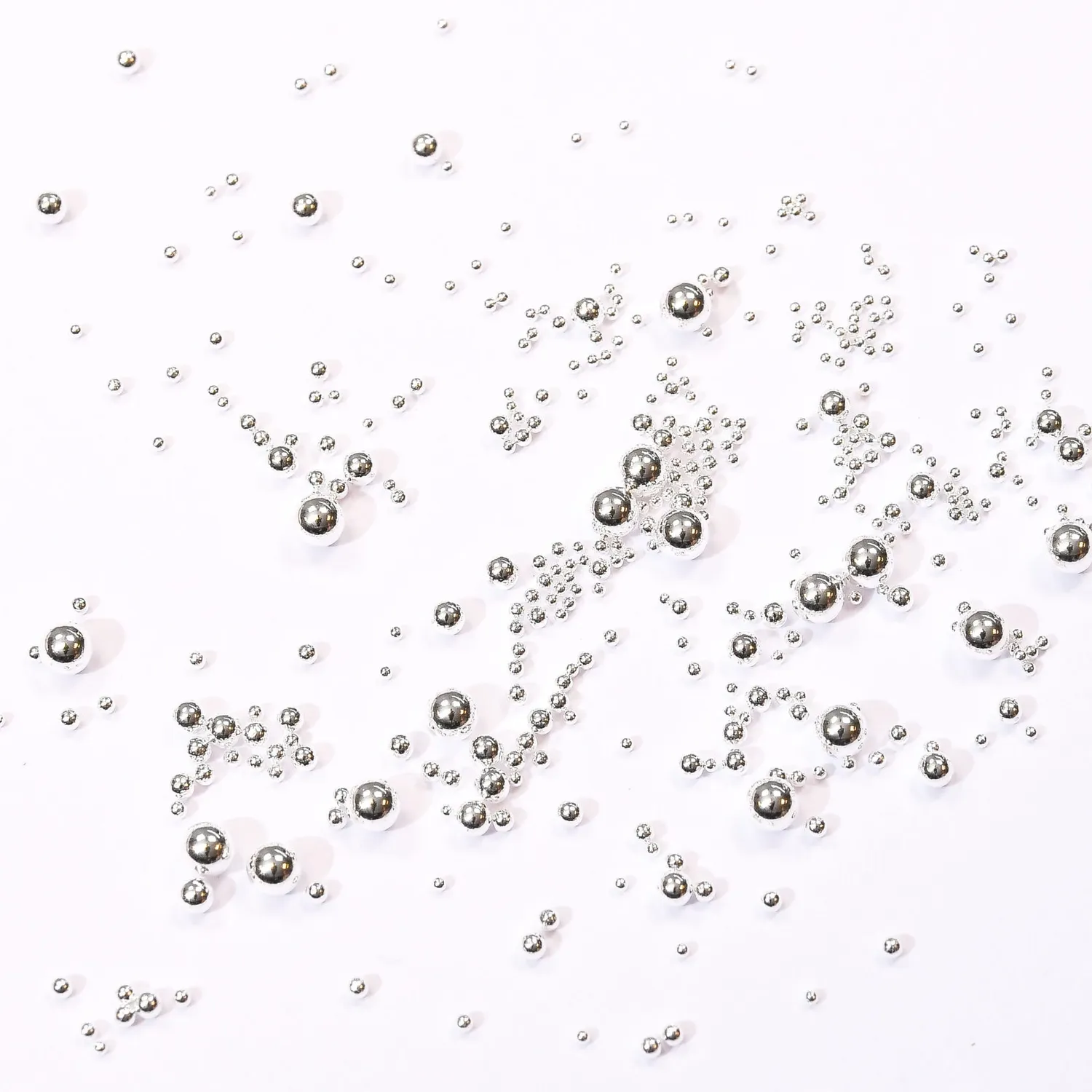 Moonflair Caviar Beads negleperler sølv 6 str