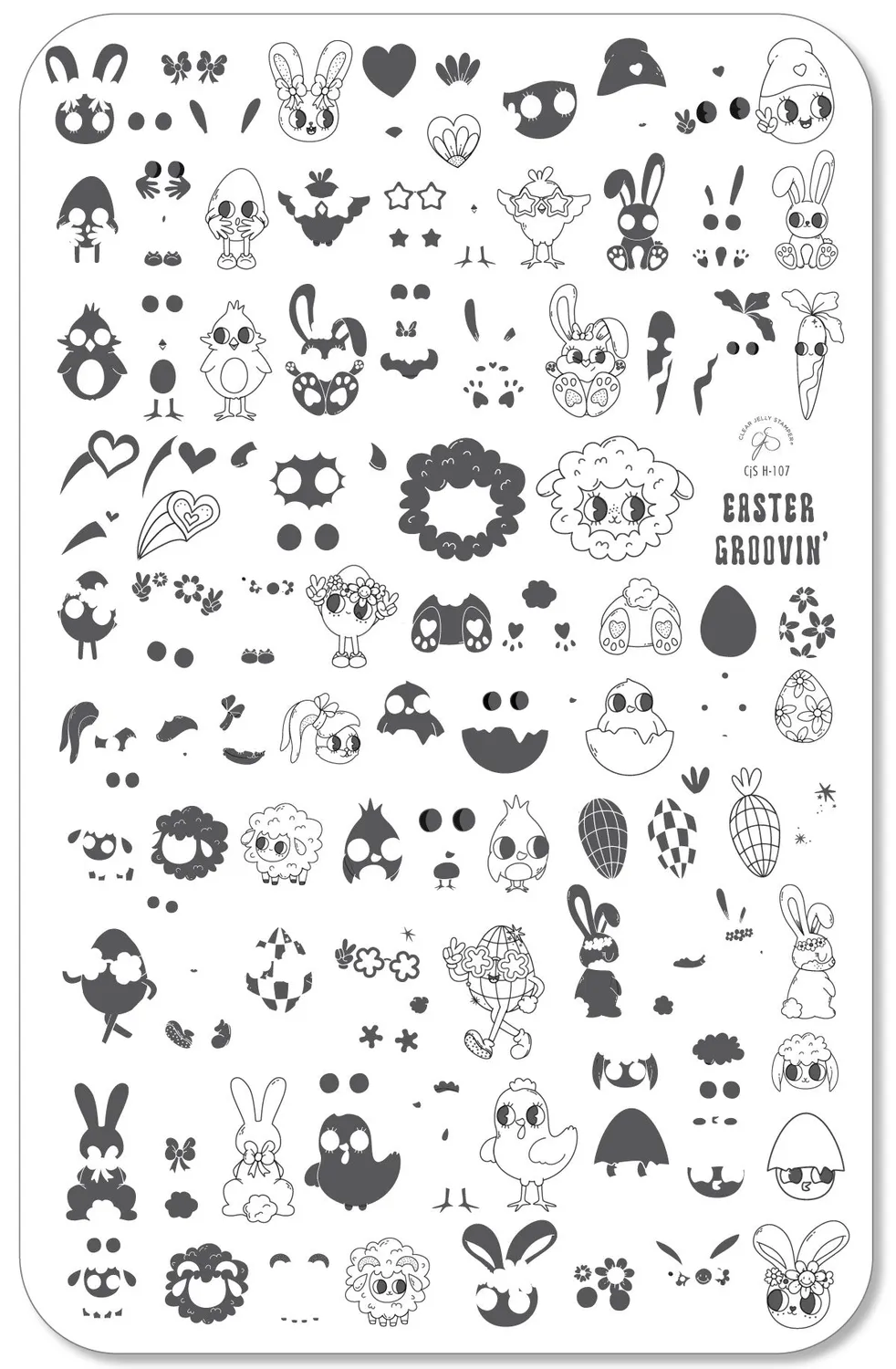Clear Jelly Stamper Easter Groovin CjSH-107 stampingplade