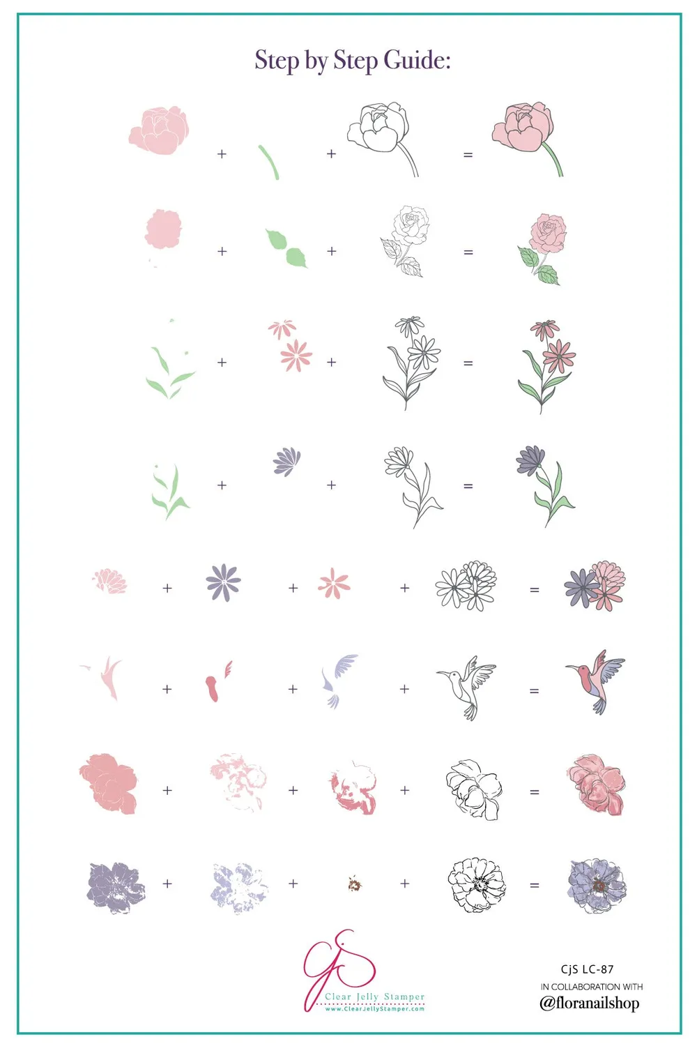Clear Jelly Stamper CjSLC-87 Flora stempelplade blomster 14x9cm