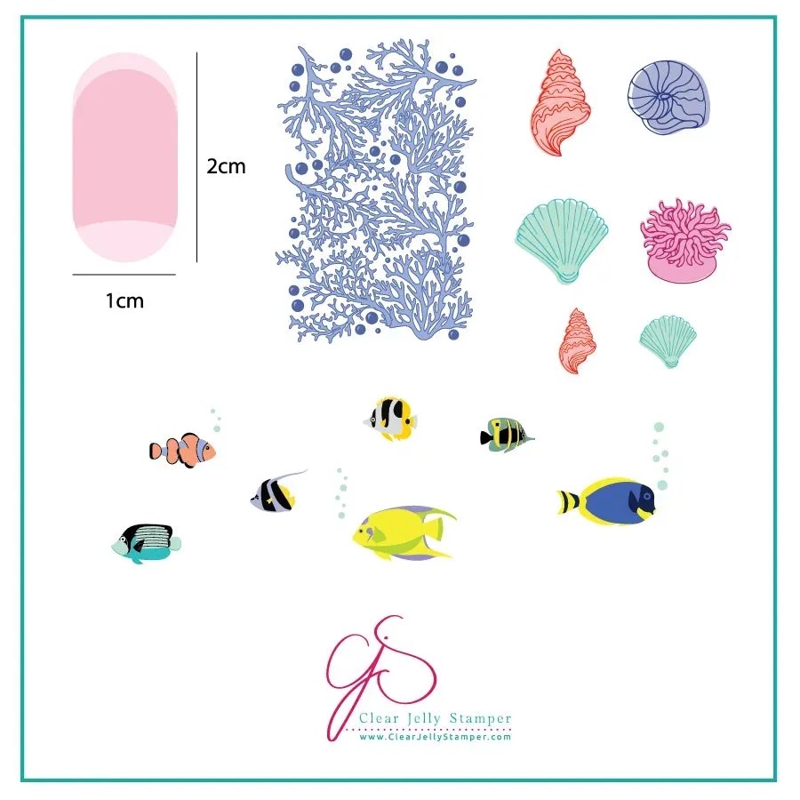 Clear Jelly Stamper LC-49 Underwater Tropical stampingplade 6x6 cm