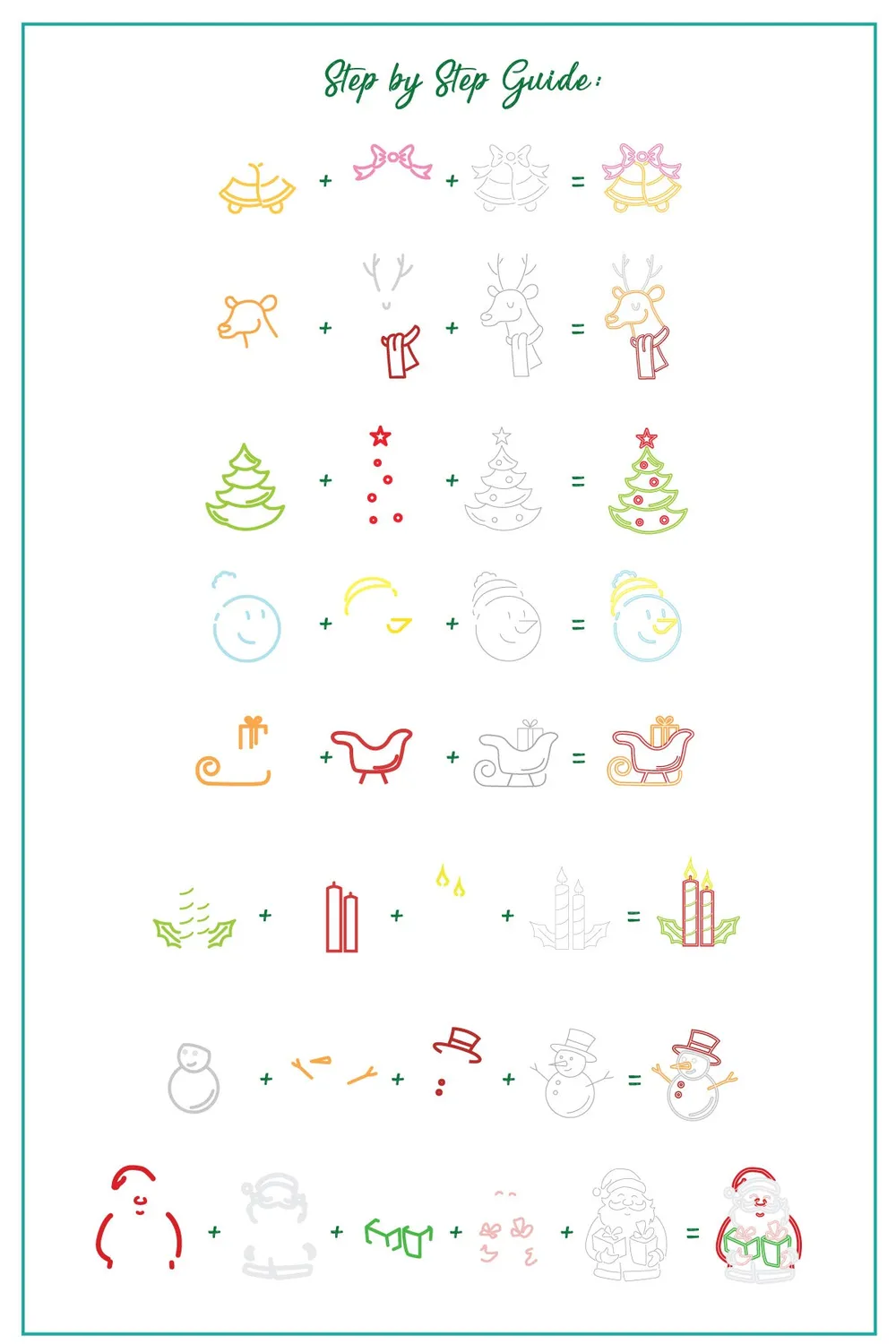 Clear Jelly Stamper Neon Christmas CjSC-92 stempelplade jul 14,5x9,5
