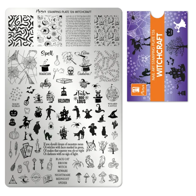 Moyra Stamping 126 Witchcraft stampingplade stor