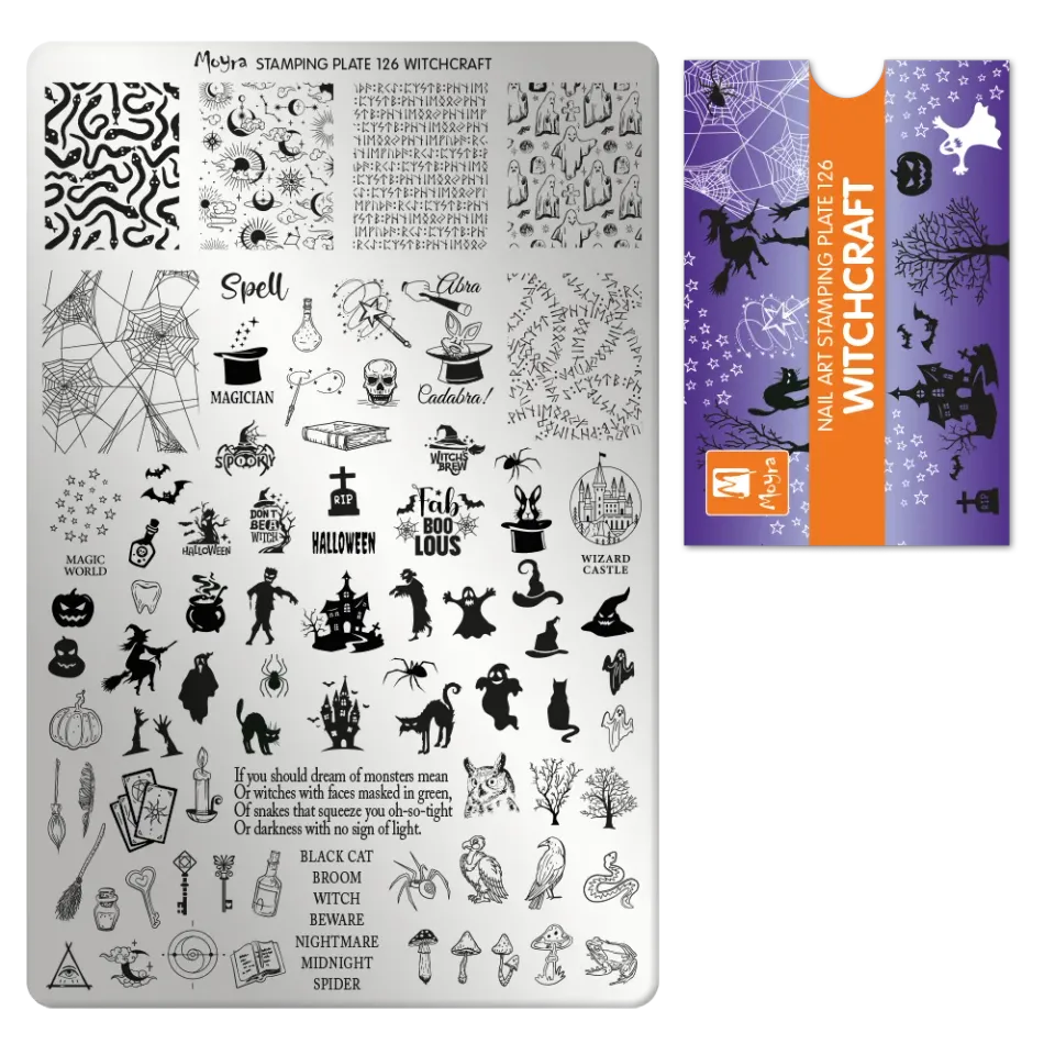 Moyra Stamping 126 Witchcraft stampingplade stor