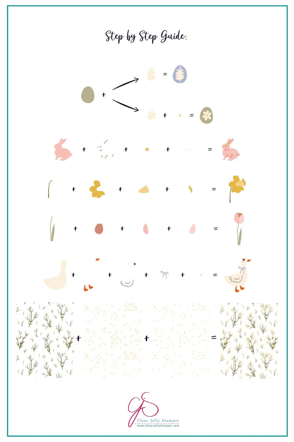 Clear Jelly Stamper CjSH-134 Easter Meadow plade 14x9