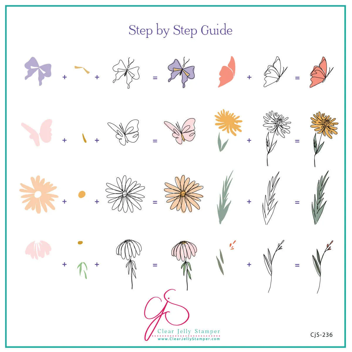Clear Jelly Stamper Walk Meadow CjS-236 stamping plade eng 8x8