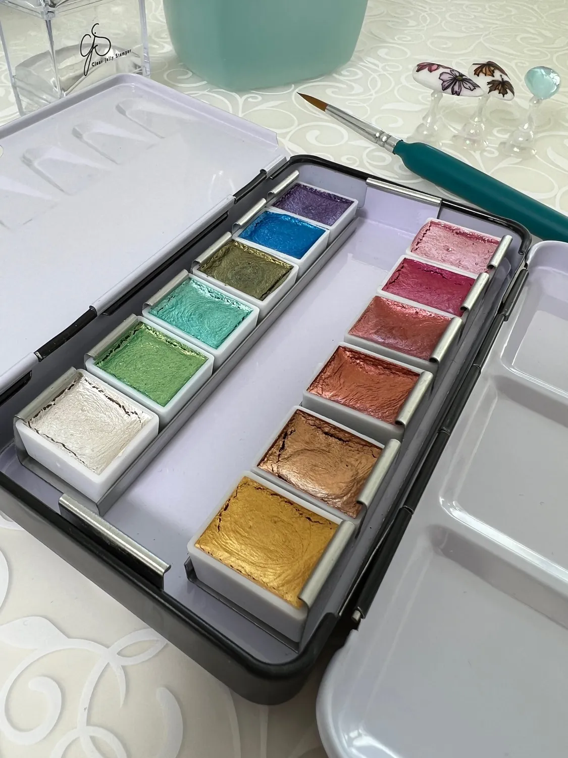 Clear Jelly Stamper Watercolor Paints shimmer kit neglemaling sæt
