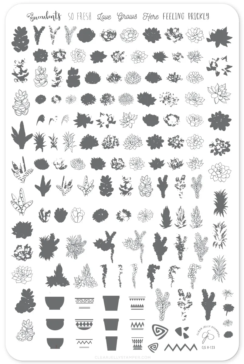 Clear Jelly Stamper CjS-123 Succulent stempelplade kaktus