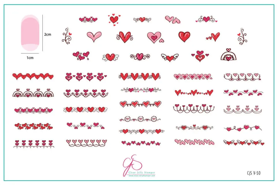 Clear Jelly Stamper CjSV-50 Love Connection stampingplade hjerter