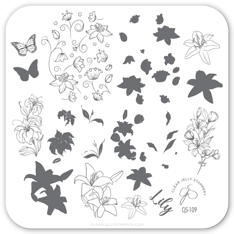 Clear Jelly Stamper CjS-109 Lovely Lilies stempelplade