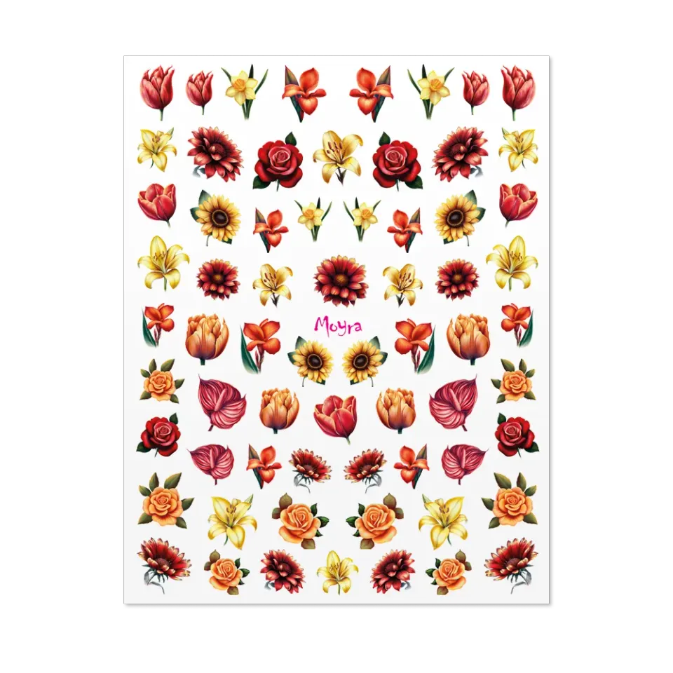 Moyra No. 05 Flowers negleklistermærker vand