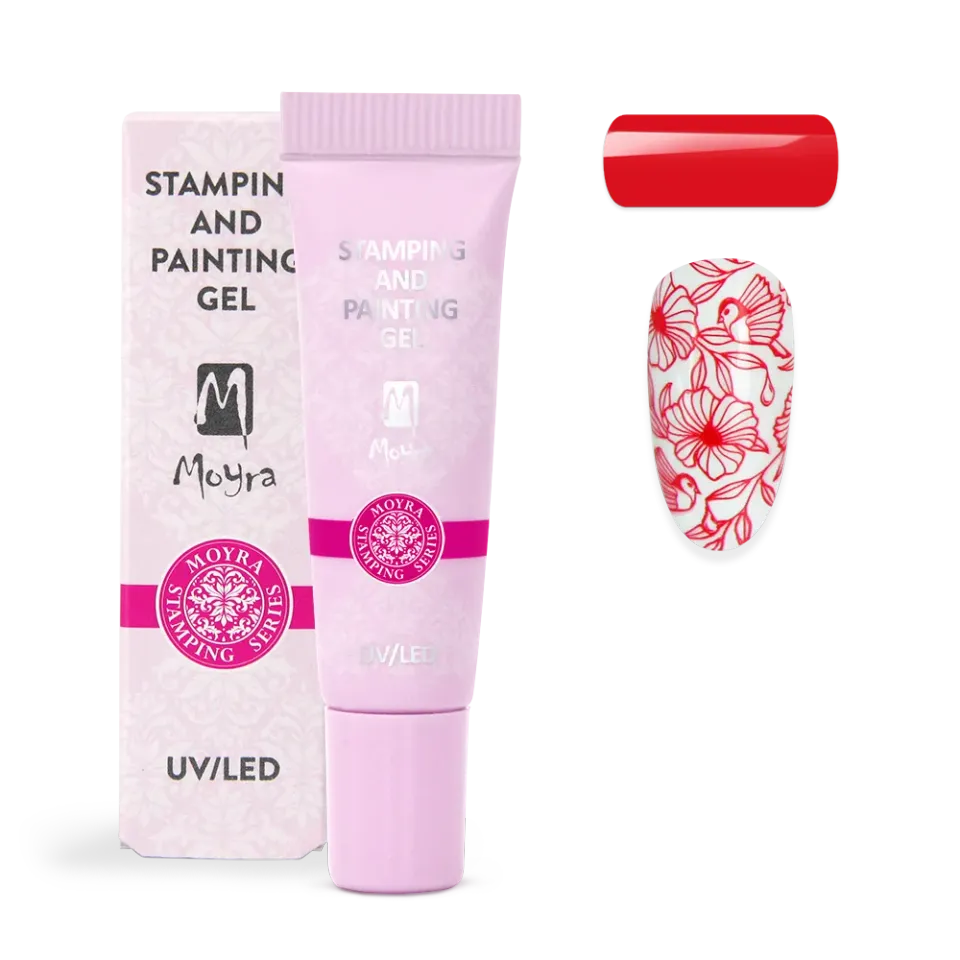 Moyra Stamping gel 04 Red 7 g rød