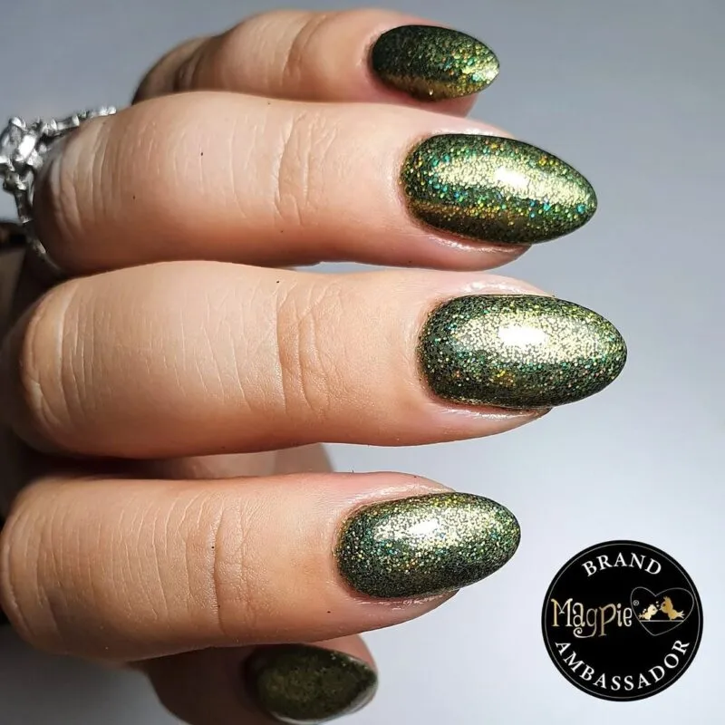 Indigo Nails Sage glitter til negle – støvet glans