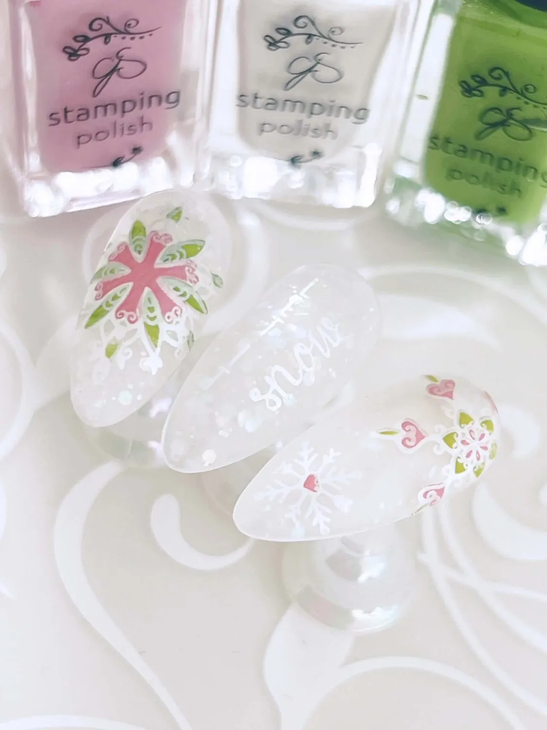 Clear Jelly Stamper 327 Frozen Lace stampingplade snefnug