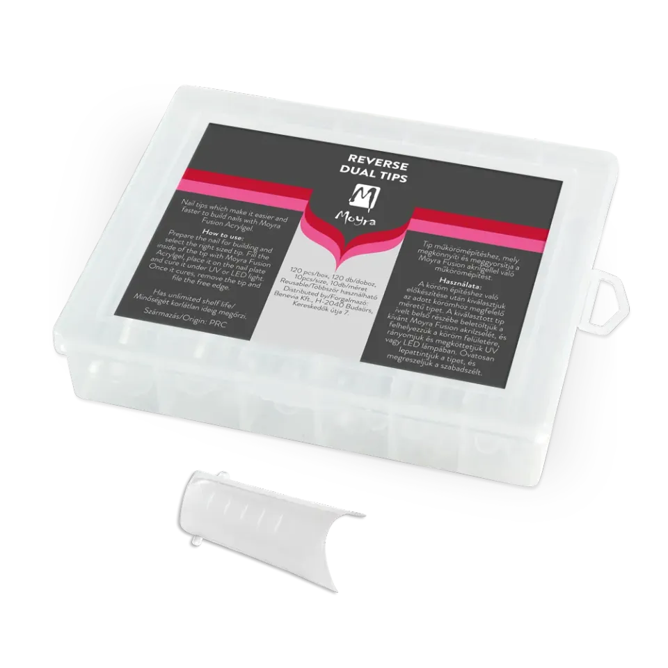 Moyra Reverse Tip Box 07 Half Ballerina dual tips 120 stk