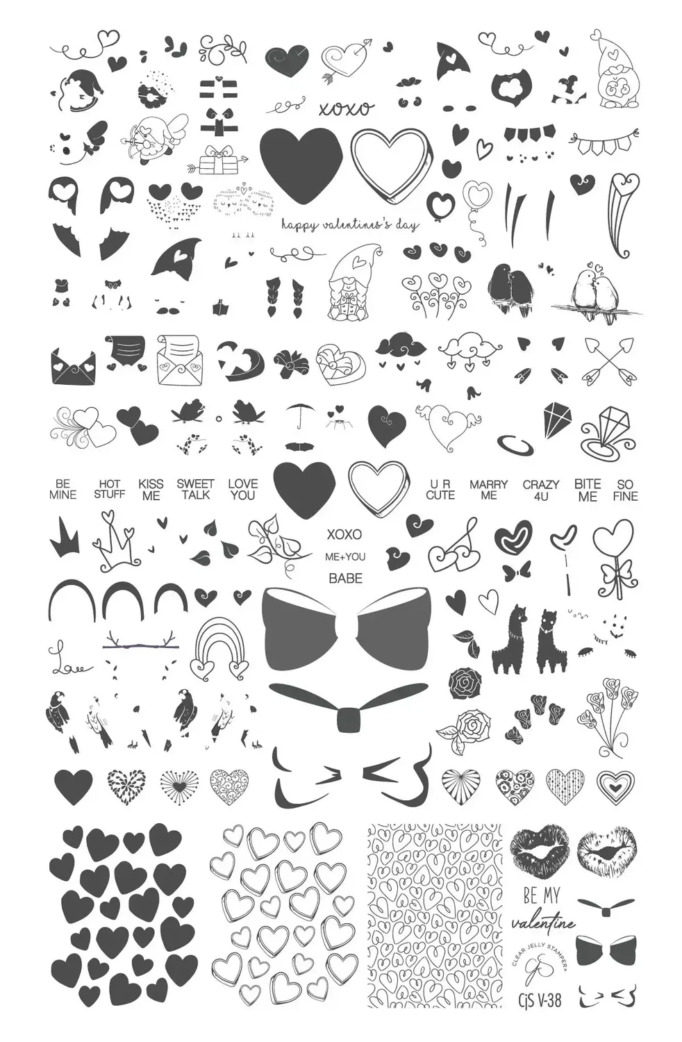 Clear Jelly Stamper Sweet Love CjSV-38 stempelplade valentine