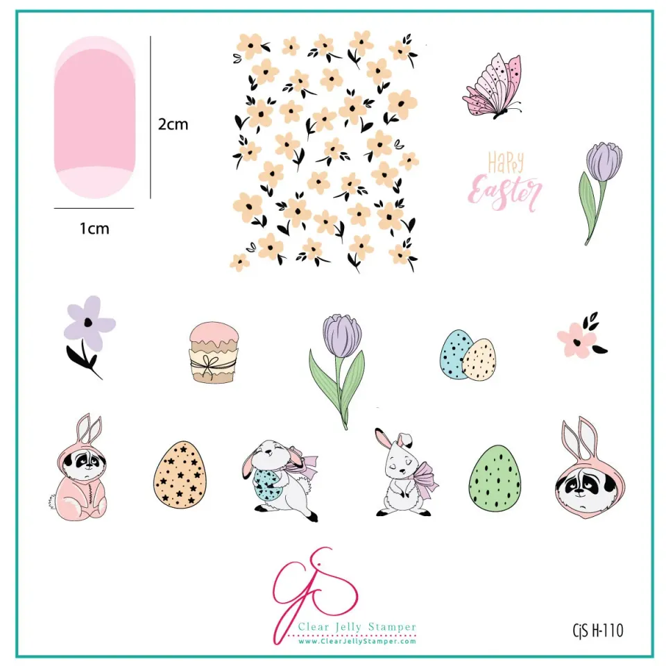 Clear Jelly Stamper CjSH-110 Tulip Tails stampingplade 8x8