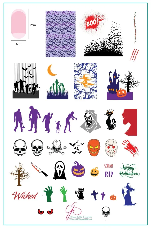 Clear Jelly Stamper CjSH-24 Wicked Halloween stampingplade 14x9 cm
