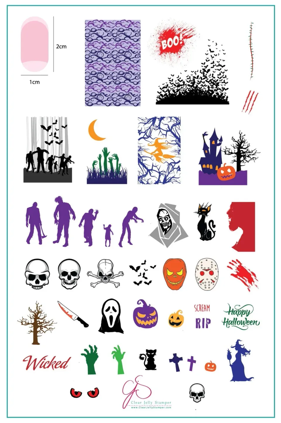 Clear Jelly Stamper CjSH-24 Wicked Halloween stampingplade 14x9 cm