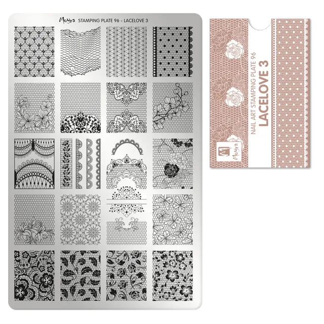 Moyra Stamping Plate 96 Lacelove 3 stampingplade blonde
